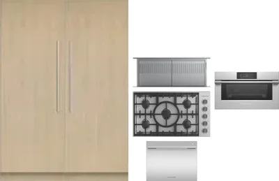 6 Piece Package Includes Refrigerator, Freezer, Cooktop, Wall Oven, Hood And Dishwasher